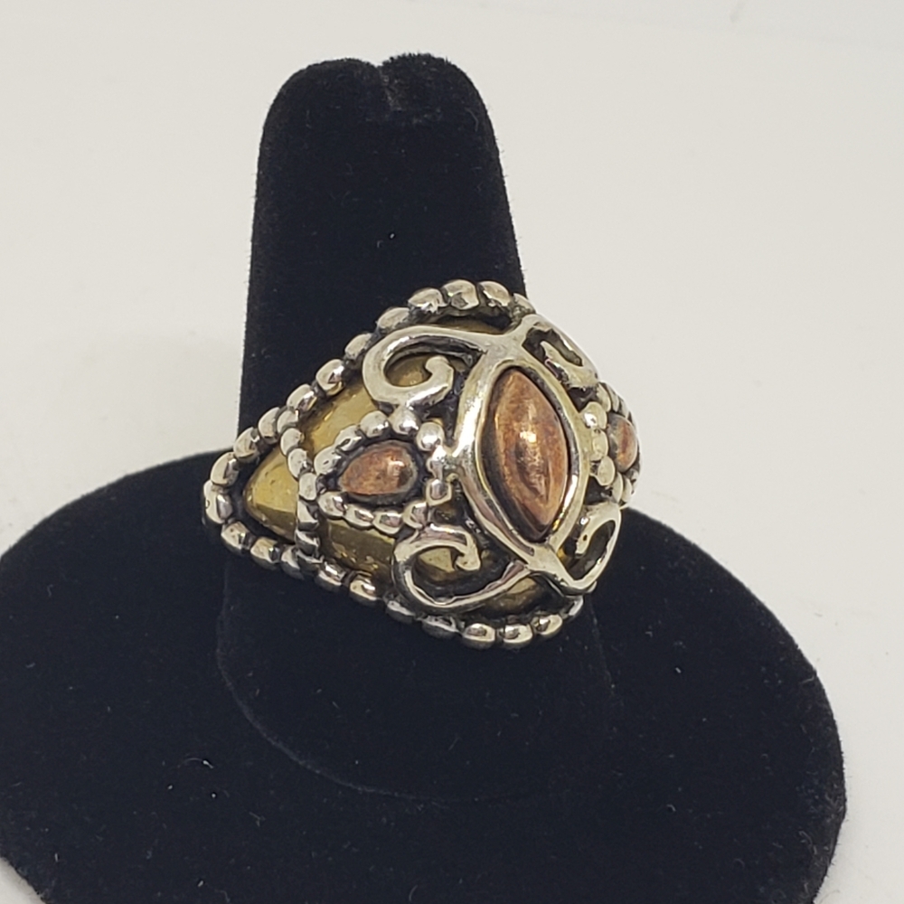 Carolyn Pollack Relios mixed metal sterling silver copper brass domed ring
